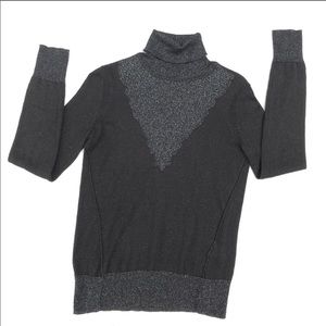SIMPLY VERA WANG BLACK SPARKLE TURTLENECK SWEATER